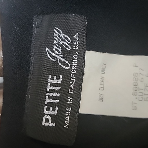 Vintage Petite Jazz Pearl Button Down Black Dress Size 6 - Picture 8 of 10